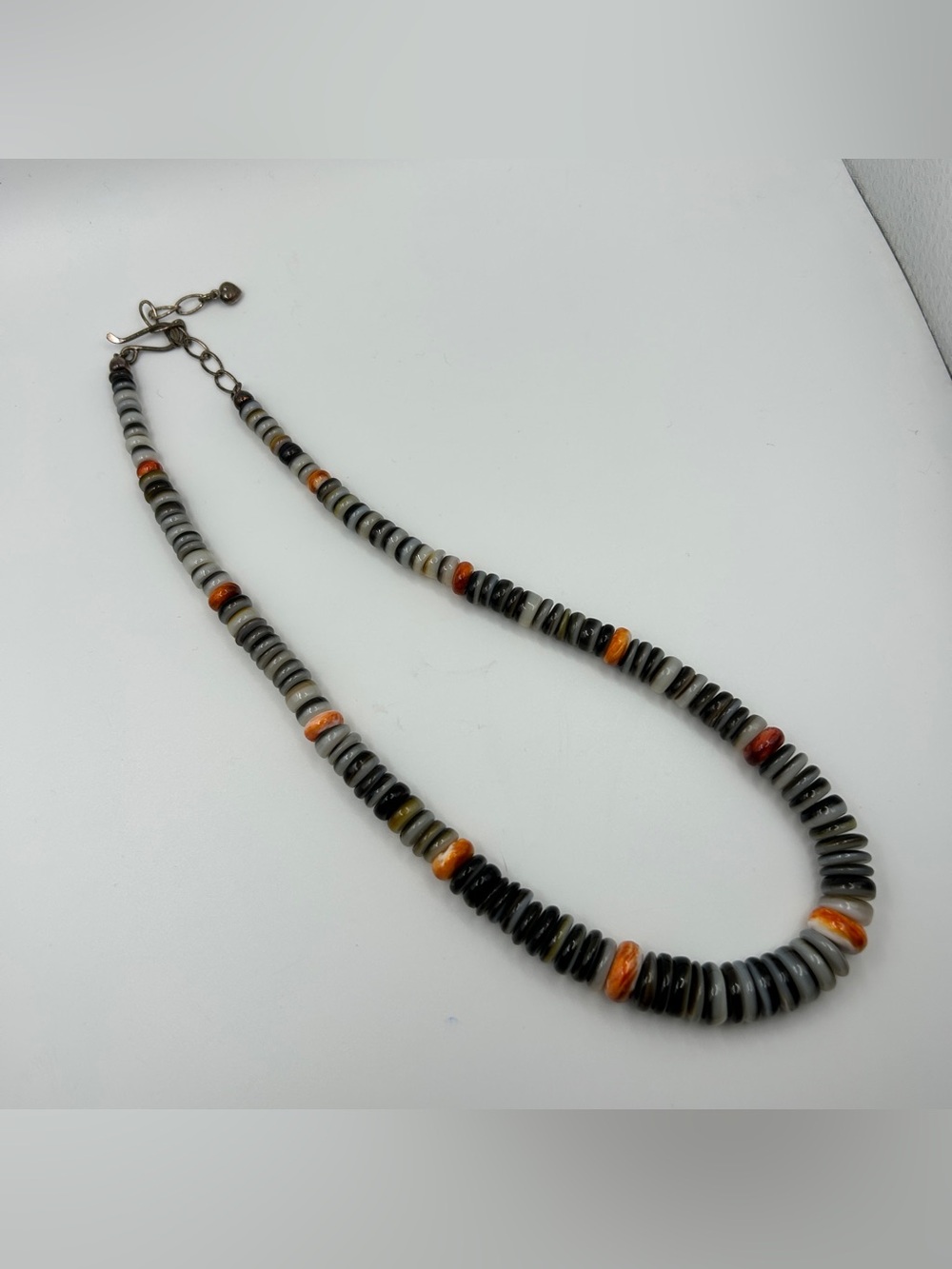 Share Sterling Spiny Oyster Orange Graduated Beaded Necklace